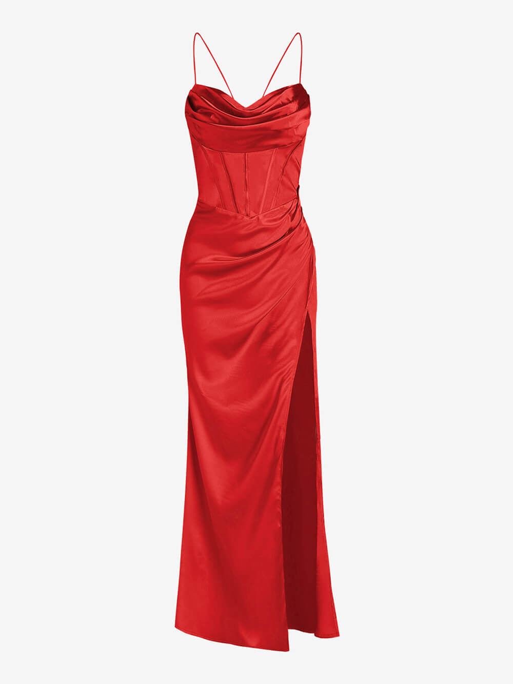 Fitted Satin Maxi Dress Newgew Dresses