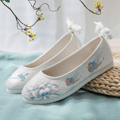 For Han Chinese Clothing Embroidered Ancient Style Canvas Shoes Newgew