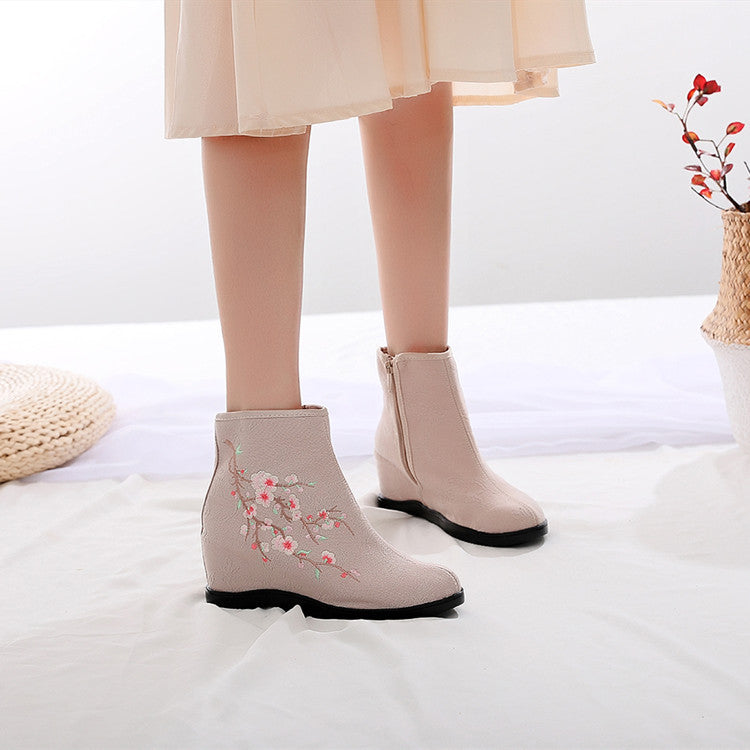 Women's Style Embroidered Height Increasing Insole Ancient Han Canvas Shoes Newgew