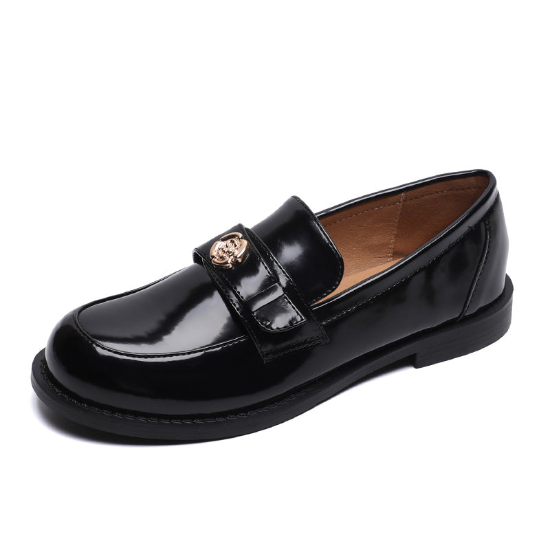 Women Minimalist Glossy Leather Flat Casual Loafers Newgew Shoes