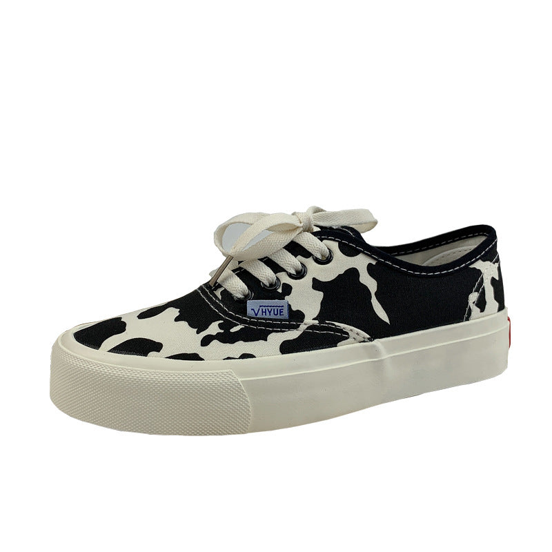 Top Cow White Female Korean Style Canvas Shoes Newgew