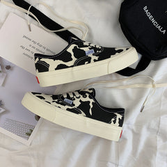 Top Cow White Female Korean Style Canvas Shoes Newgew