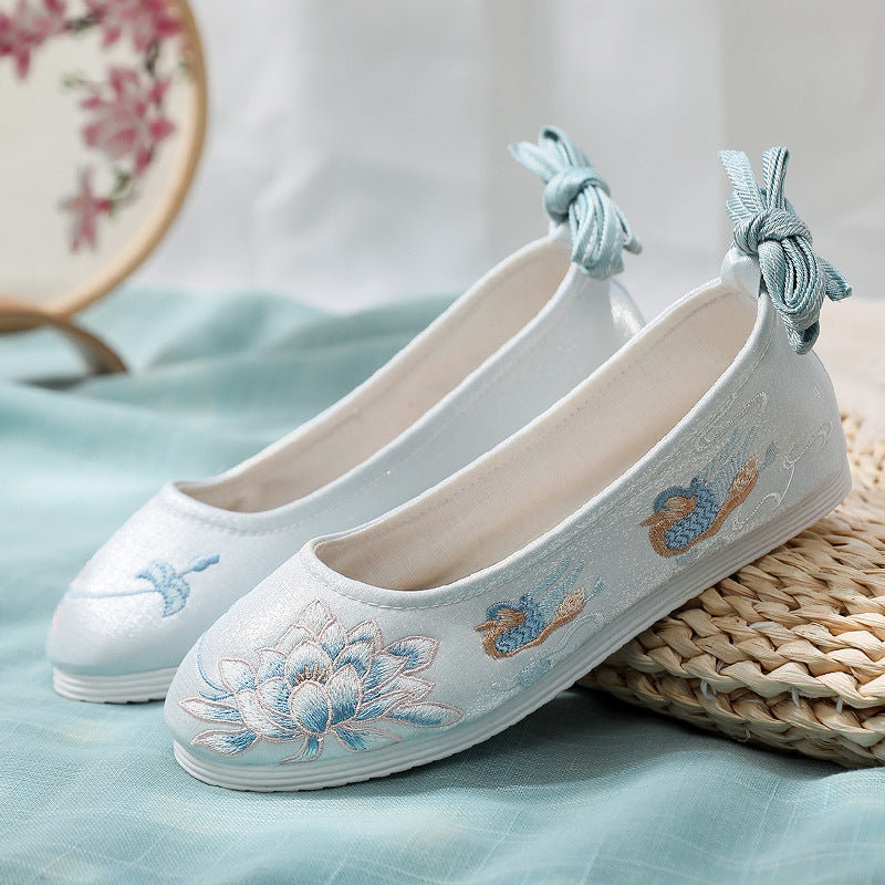 For Han Chinese Clothing Embroidered Ancient Style Canvas Shoes Newgew