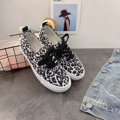 Style Leopard Print With Female Soft Canvas Shoes Newgew