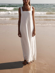 White With Charcoal Pinstripe Maxi Dress Newgew Dresses