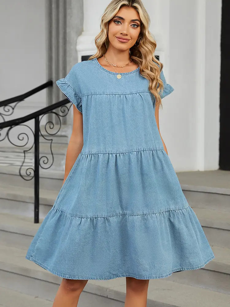 Summer Loose Fit Pullover Denim Dress Newgew Dresses