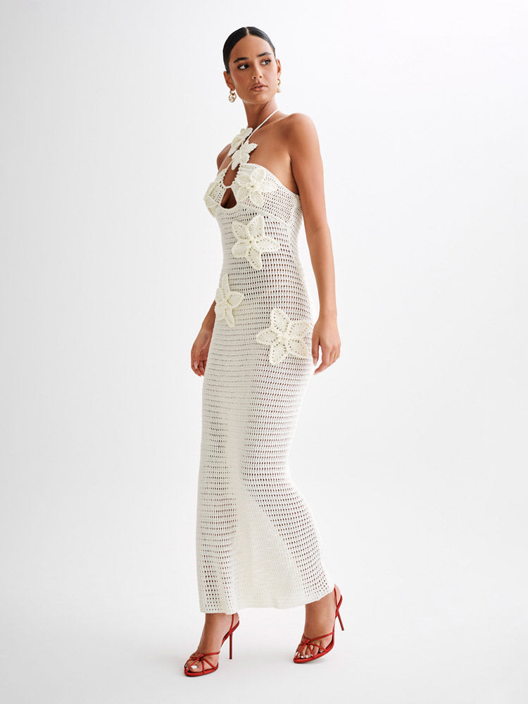 Kyla Floral Crochet Maxi Dress Newgew Dresses