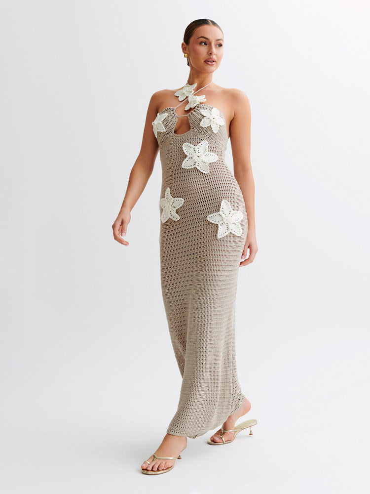 Kyla Floral Crochet Maxi Dress Newgew Dresses