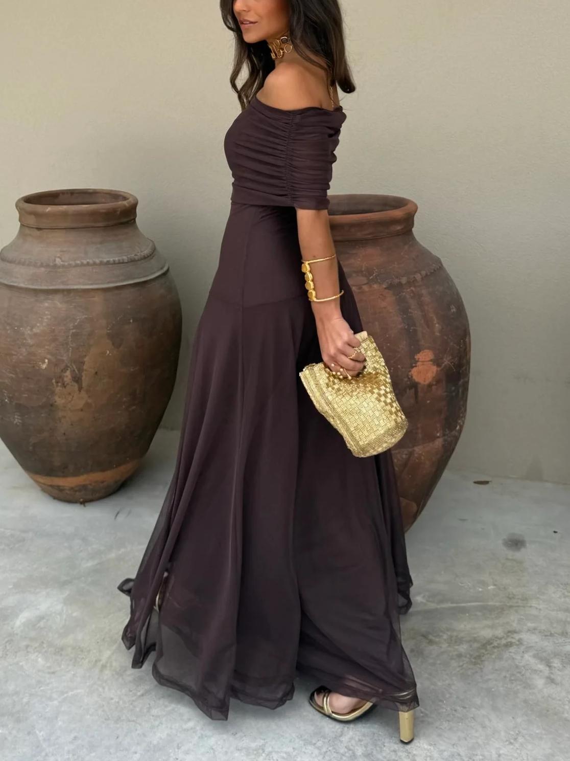 Toledo One Shoulder Mesh Maxi Dress Newgew Dresses