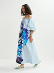 Striped Off The Shoulder Maxi Dress Newgew Dresses