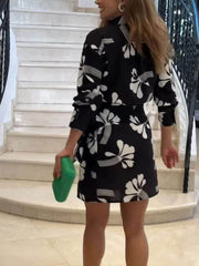 Leaf Print Wrap Mini Dress Newgew Dresses