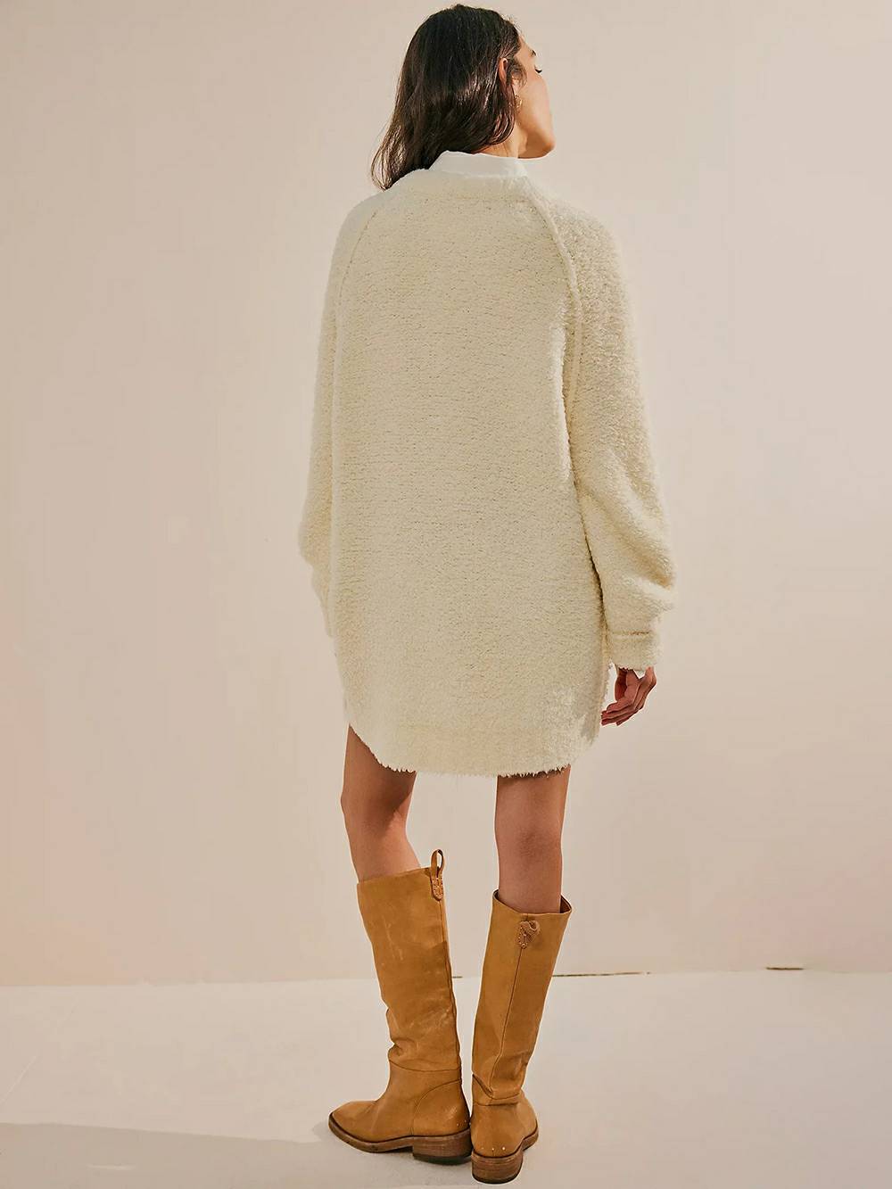Lace Flowy Mini Dress & Teddy Sweater Newgew Dresses