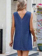 Sassy Sleeveless Denim Midi Dress Newgew Dresses