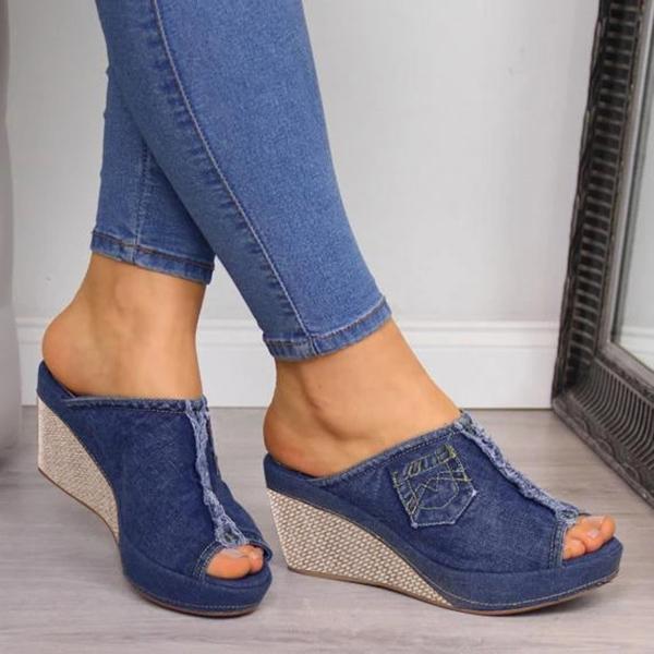 Women Peep Toe Casual Summer Wedge Sandals NewGew