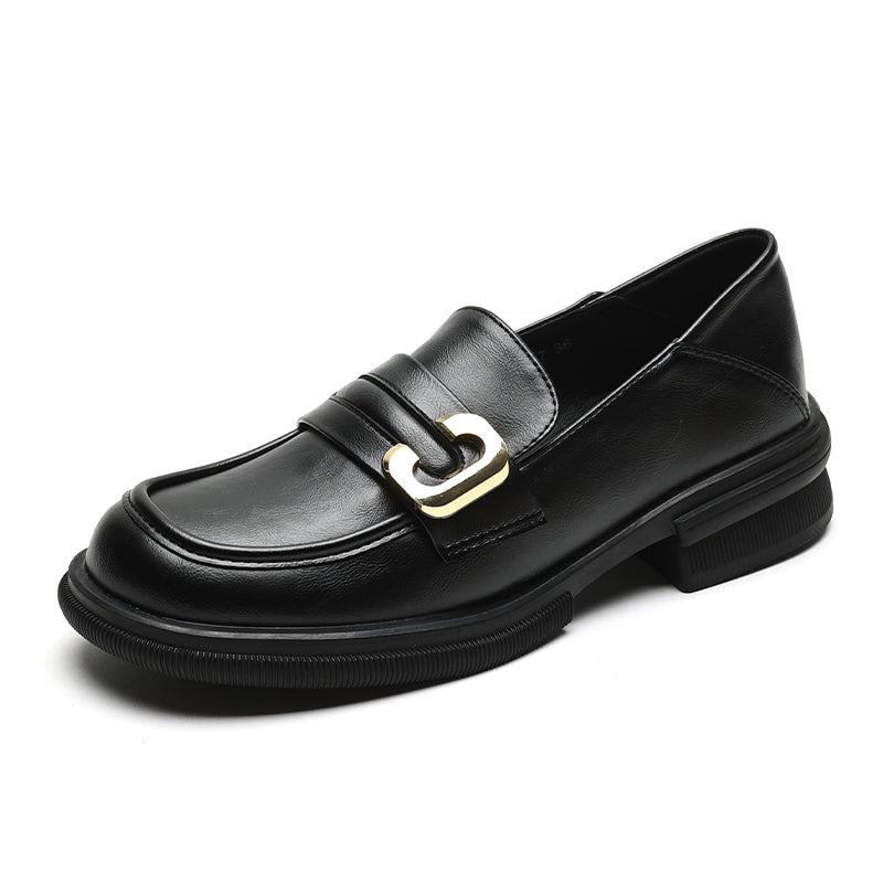 Women Retro Minimalist Soft Leather Casual Loafers Newgew Shoes