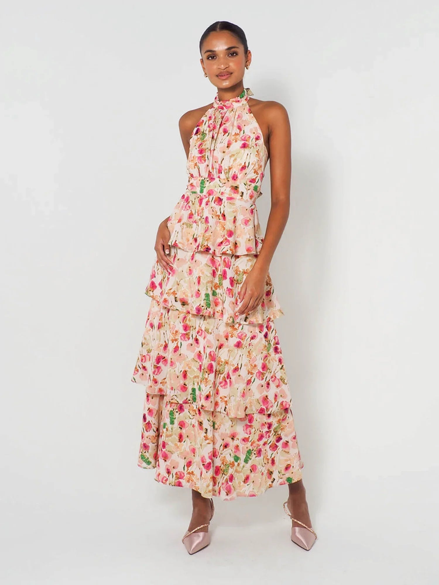 Halterneck Maxi Dress - Provence Bloom Newgew Dresses