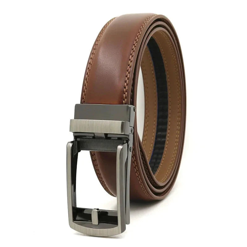 3.5cm Genuine Leather Automatic Buckle Belt Newgew