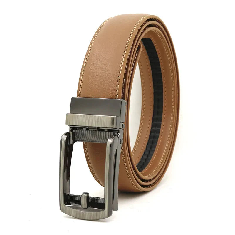 3.5cm Genuine Leather Automatic Buckle Belt Newgew