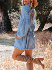 Indigo Denim Mini Dress Newgew Dresses