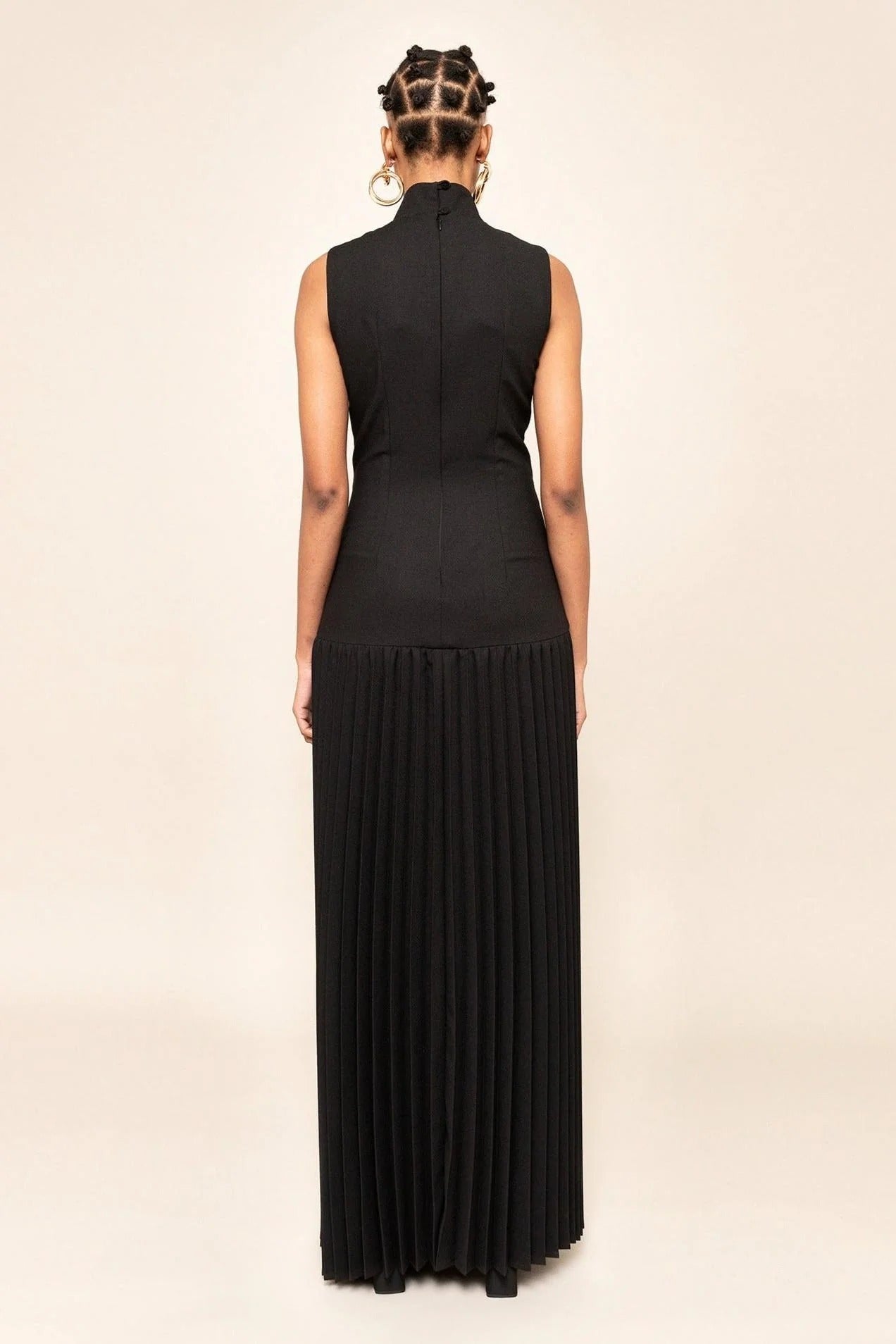 Pleated Cutout Maxi Dress Newgew Dresses
