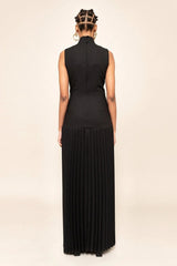 Pleated Cutout Maxi Dress Newgew Dresses