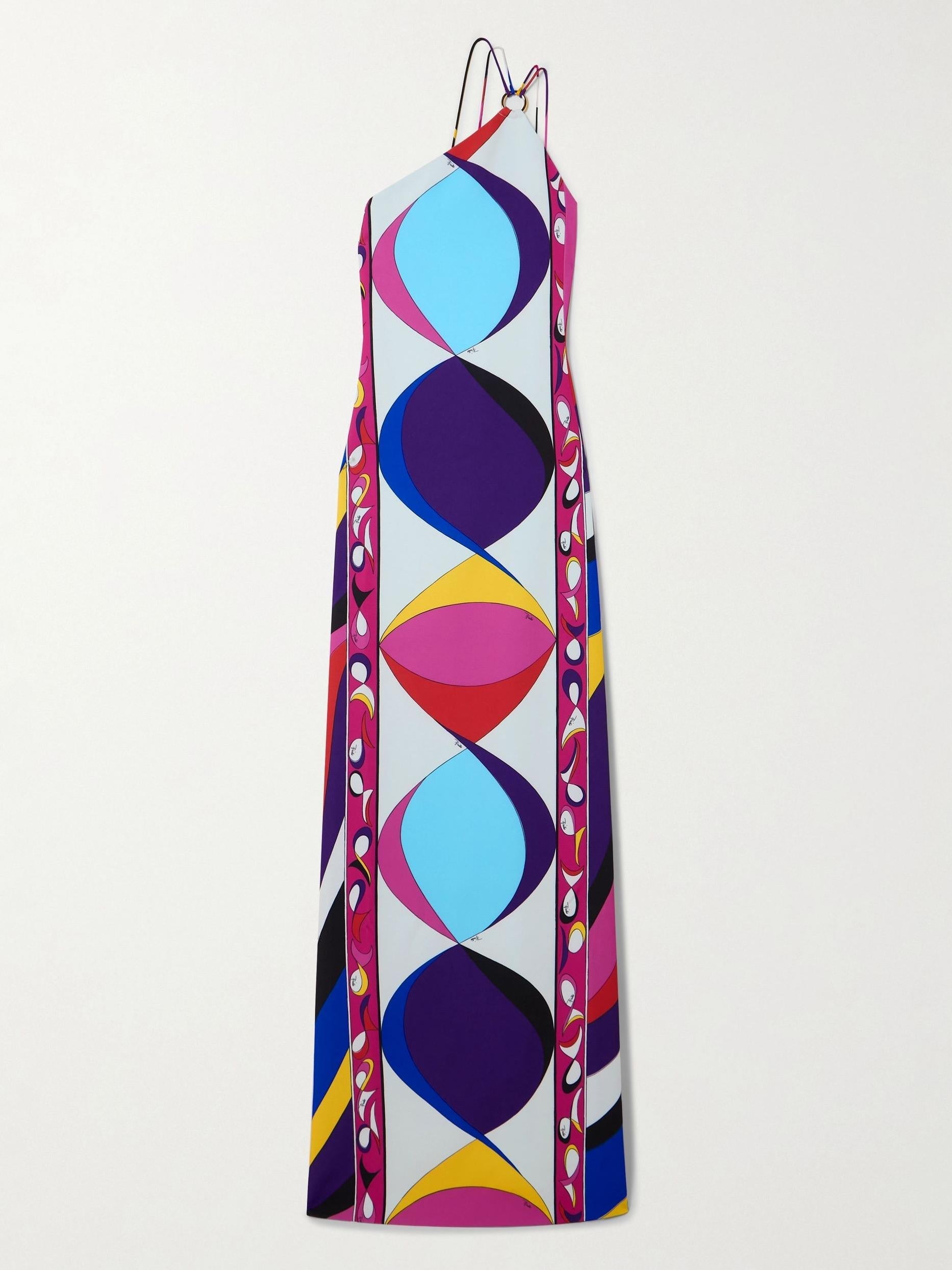 Manny Embellished One-Shoulder Printed Cady Maxi Dress Newgew Dresses