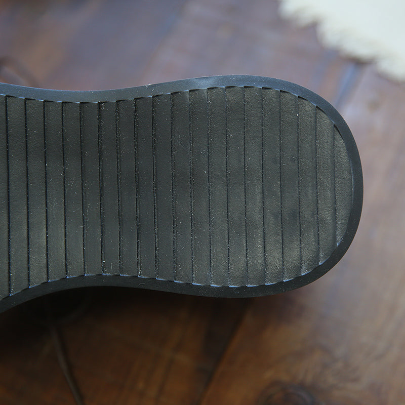 Women Retro Round Head Thick Soled Casual Shoes Newgew Shoes