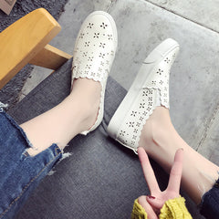 Women's Autumn Breathable Hollow White Female Korean Canvas Shoes Newgew