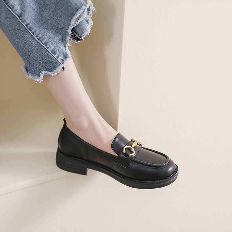 Women Retro Casual Lug Sole Loafers Newgew Shoes