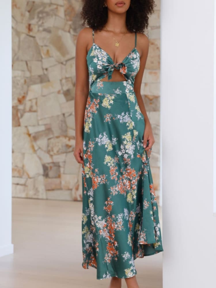 Dreamers Midi Dress - Green Floral Newgew Dresses