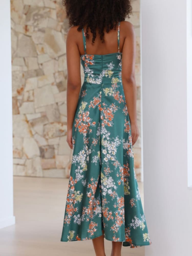 Dreamers Midi Dress - Green Floral Newgew Dresses