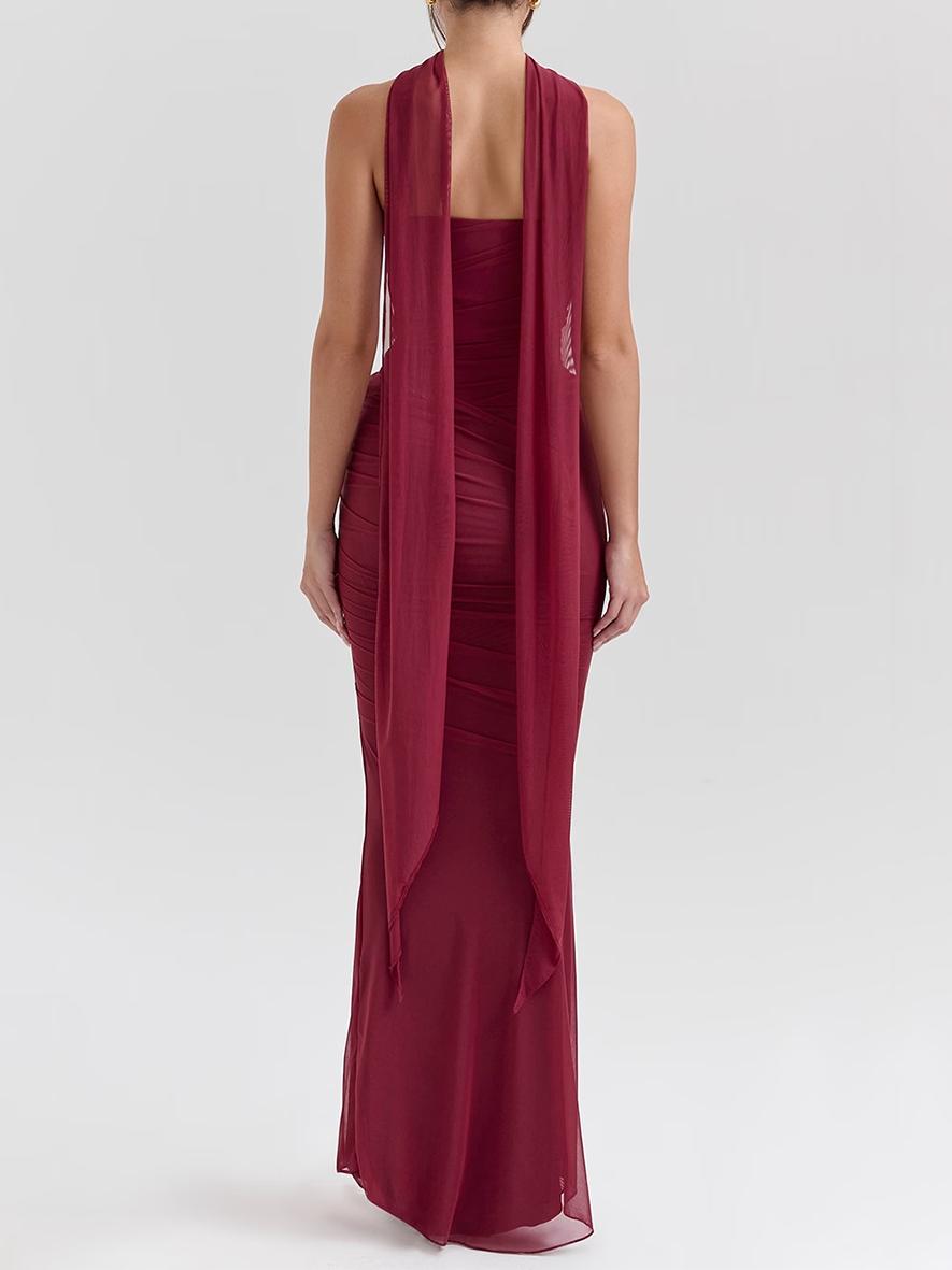 Pink Strapless Bodice and High Waist Skirt with Tie Set Newgew Dresses