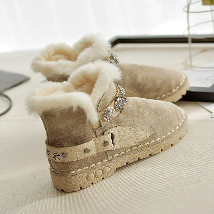 Women Casual Fashion Furred Flat Snow Boots Newgew Shoes