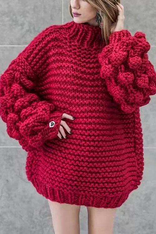 Knit Season Puff Sleeve Sweater NewGew