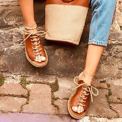 Comdy Lace-Up Flats Slippers NewGew