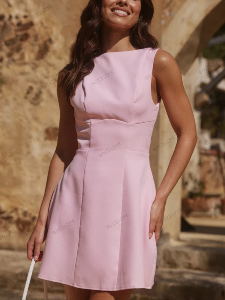 Women's High Neck Backless Bodycon Skirt Newgew Dresses