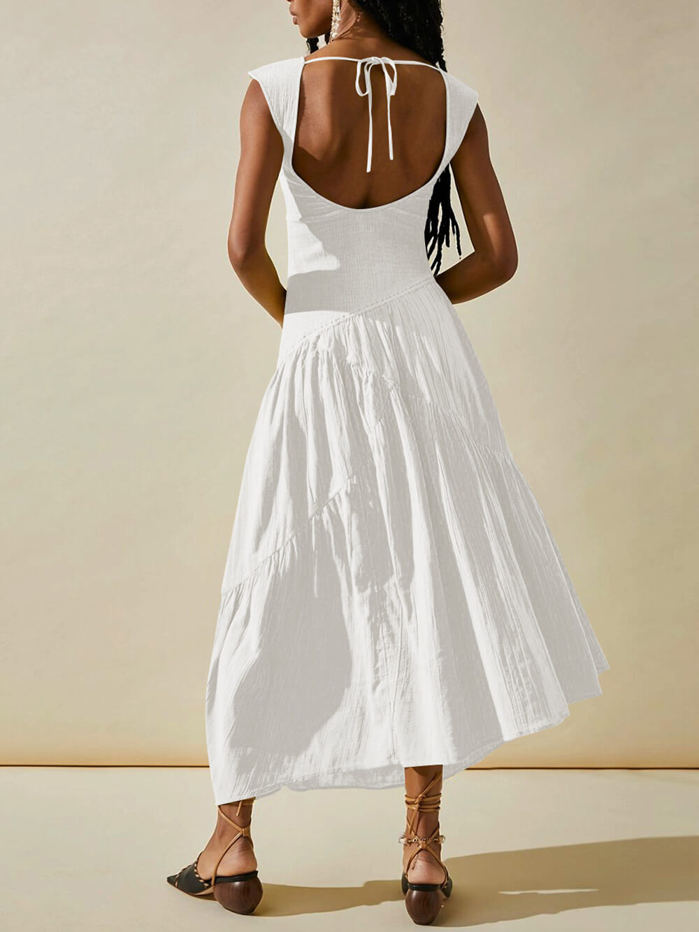 Square Neck Patchwork Boho Maxi Dress Newgew Dresses