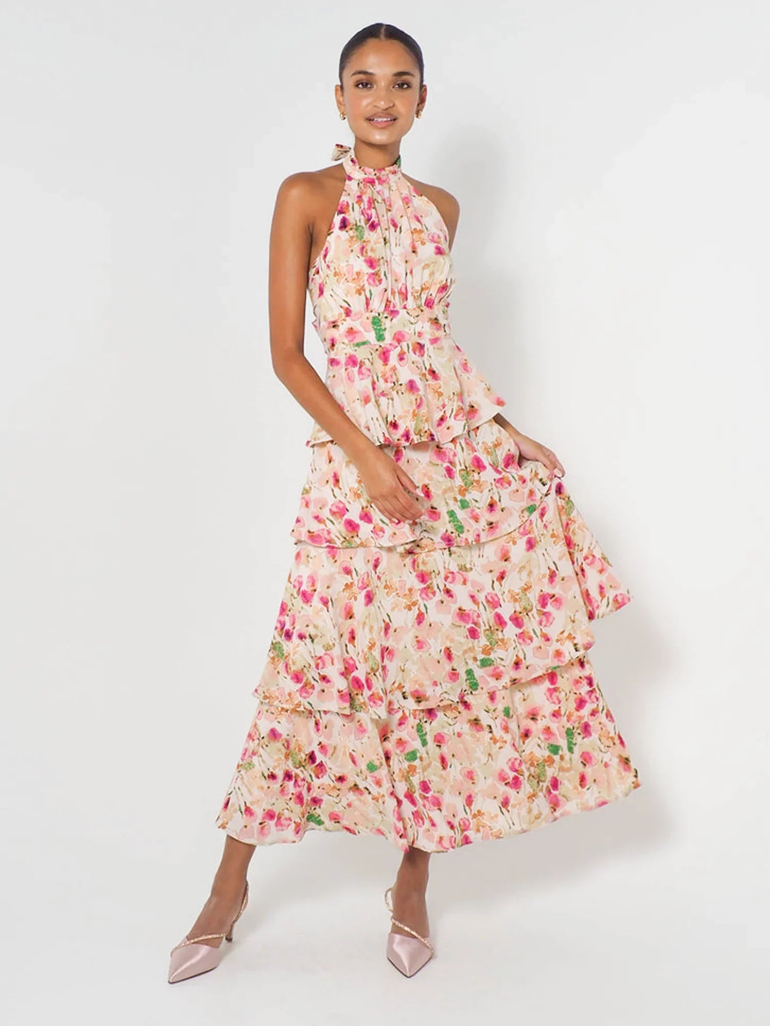 Halterneck Maxi Dress - Provence Bloom Newgew Dresses