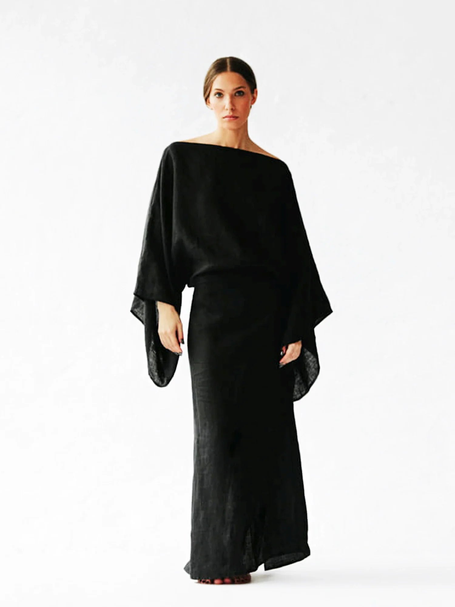 Crimson Linen Breeze Kimono Dress Newgew Dresses