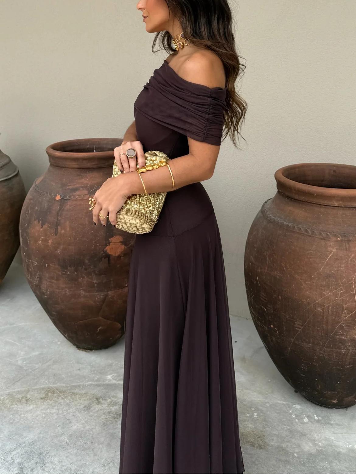 Toledo One Shoulder Mesh Maxi Dress Newgew Dresses
