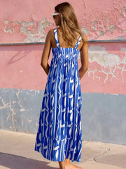 Vacation-Style French Floral Print Maxi Dress Newgew Dresses