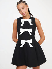 Silk Bow Charm Mini Dress Newgew Dresses