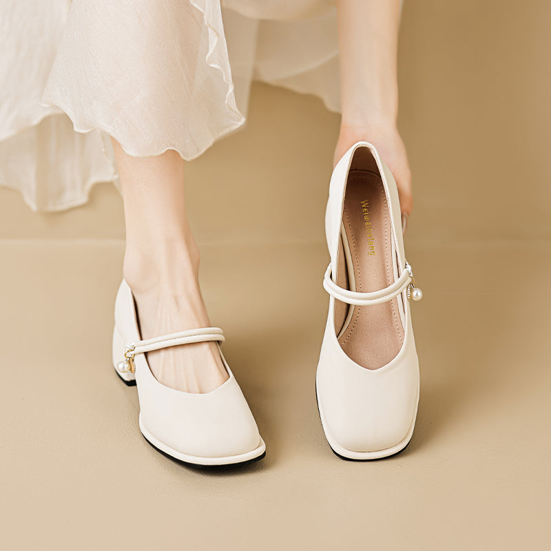 Women Soft Minimalist Casual Chunky Heel Pumps Newgew Shoes