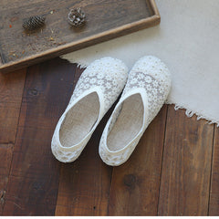 Women Retro Casual Breathable Canvas Flats Newgew Shoes