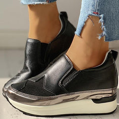 Women Casual Sequins Slip On Wedge Sneakers NewGew