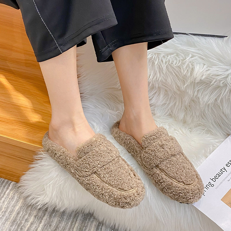 Women Minimalist Casual Winter Fur Slippers Newgew Shoes