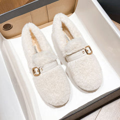 Women Minimalist Flat Soft Furred Casual Shoes Newgew Shoes