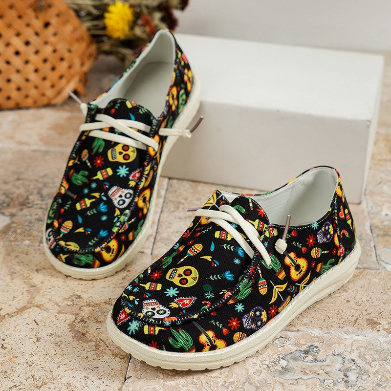 Casual Patchwork Printing Round Comfortable Shoes NewGew