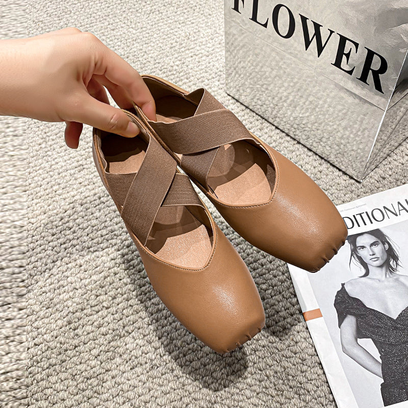 Women Minimalist Casual Cross Strap Soft Flats Newgew Shoes