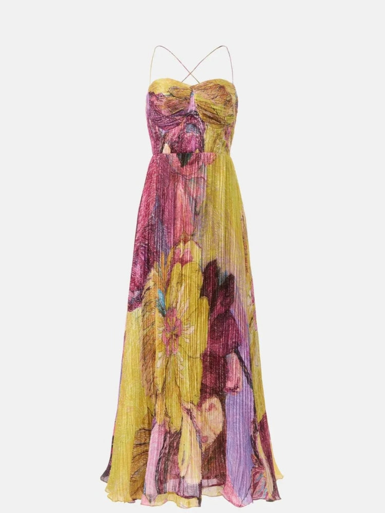Kiara Multicolored Ikat Print Maxi Dress Newgew Dresses